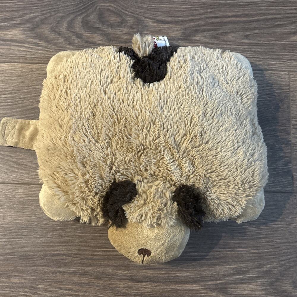 Pillow Pets PeeWee Tan Mini Snuggly Puppy Brown Stuffed Animal Plush 2010